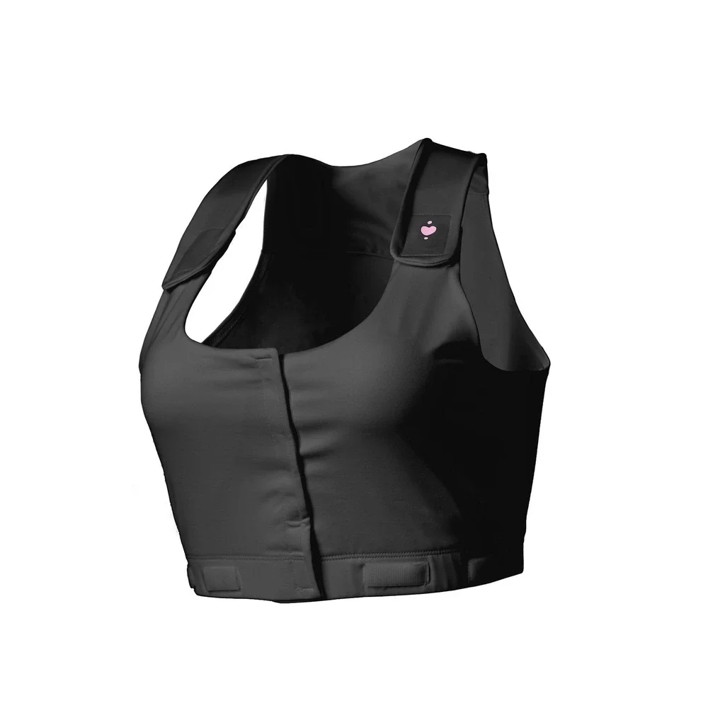 heart&core Larissa Bra Post-Surgery Bra Drainage Bulb and Storage Black Medium